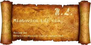 Miatovics Lúcia névjegykártya